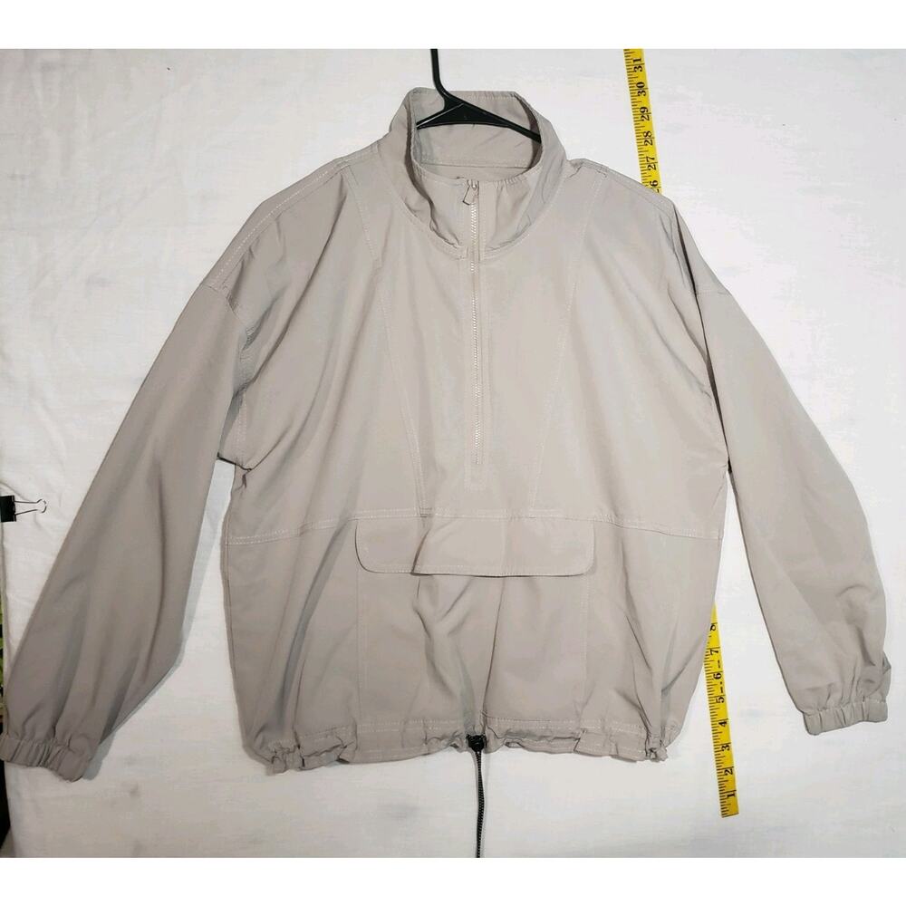Legend Golf Jacket Pullover Detachable Sleeves Windbreaker 1/4 Zip Tan Unisex S